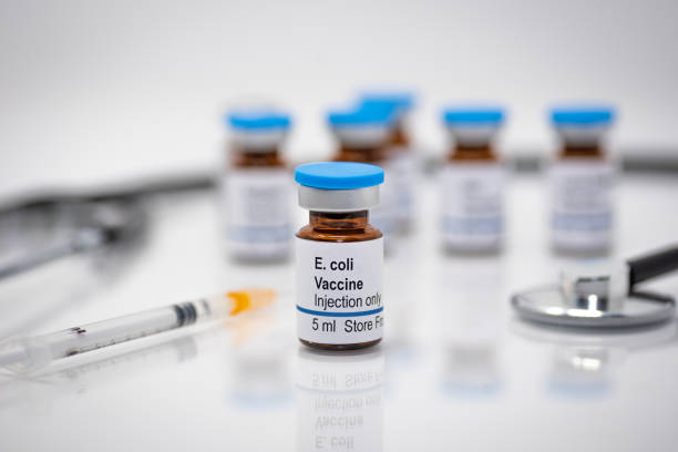 istock E coli vaccine vial displayed with a syringe and stethoscope 1265740896