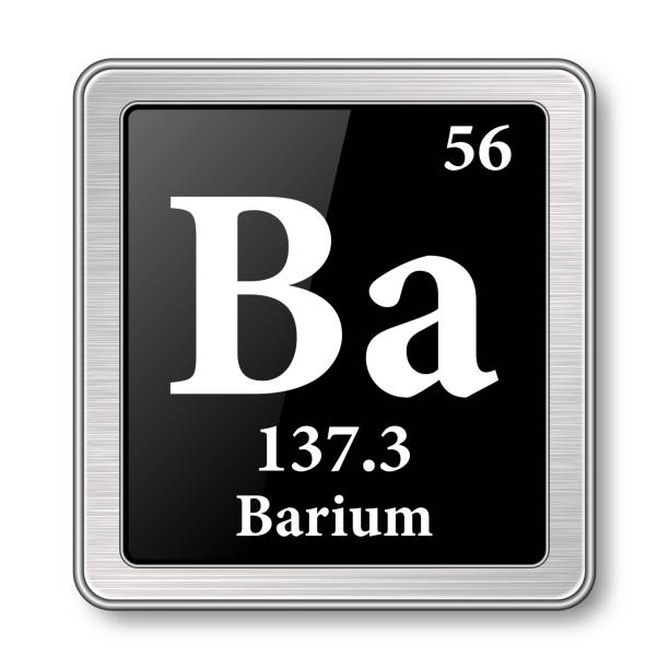주기적인 테이블 요소 바륨. 벡터 일러스트레이션 - barium stock illustrations