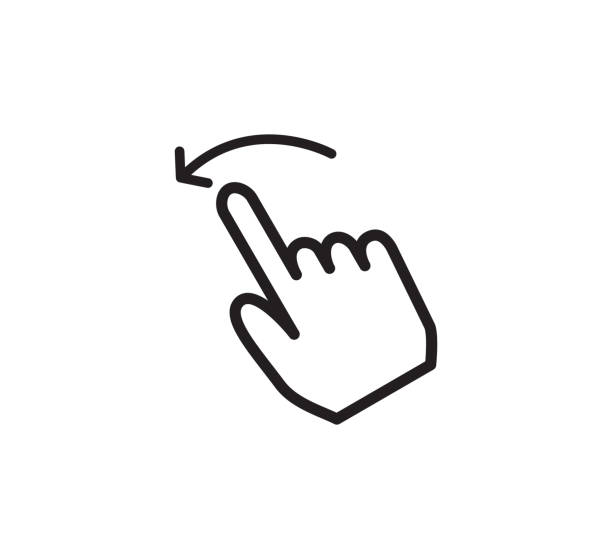 finger hand geste symbol vektor logo design vorlage - dragging stock-grafiken, -clipart, -cartoons und -symbole
