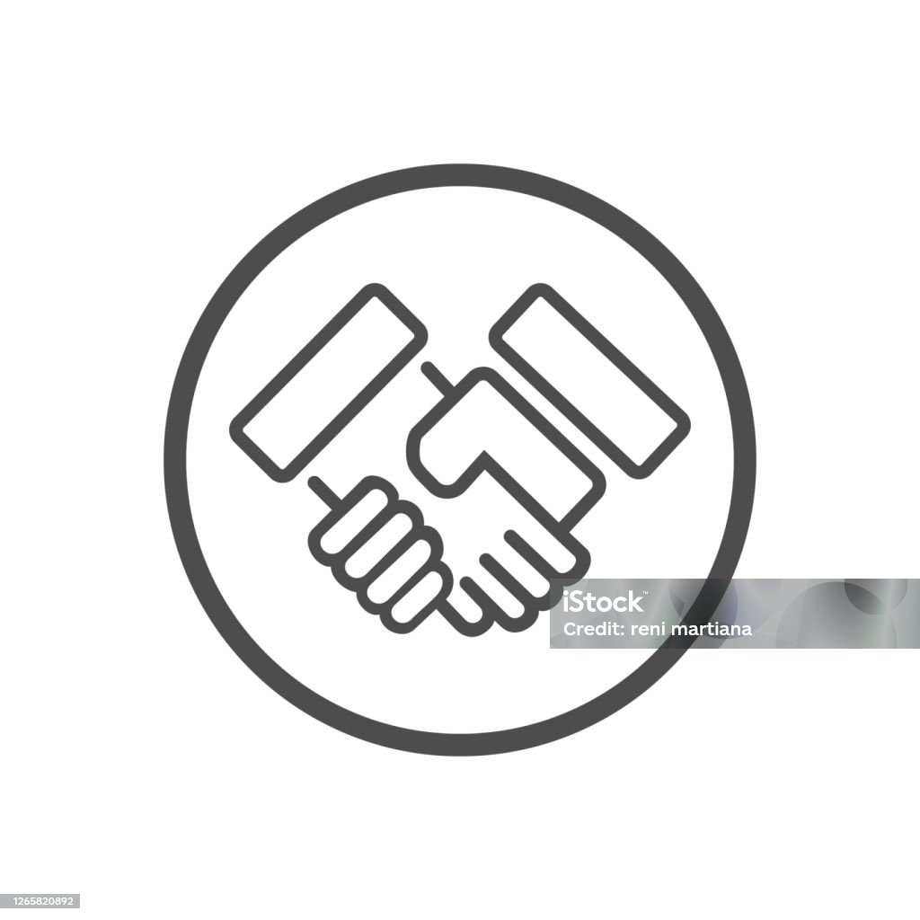 Computer Handshake Line Handshake Line For Web Computer And Mobile Stock Illustration ...