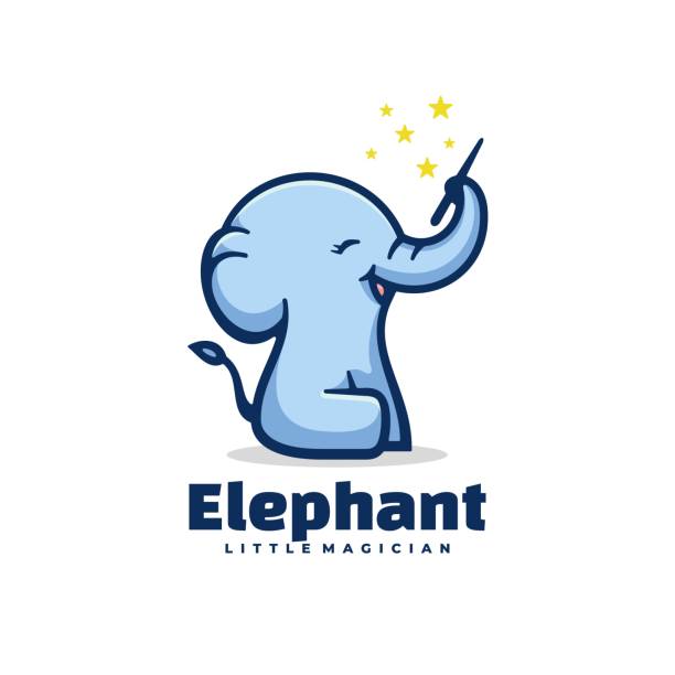 Vector Illustration Elephant Simple Mascot Style. Vector Illustration Elephant Simple Mascot Style. elephant symbols stock illustrations