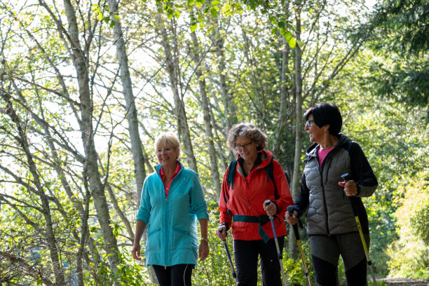 istock Three senior women hiking in nature 1265860439