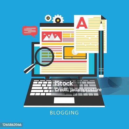 istock Blogging, Blogger. Freelance. Creative writing. Copy writer. Content management 1265862066