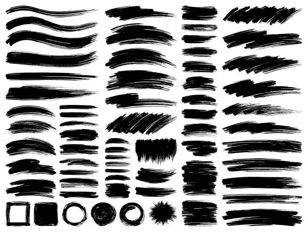 Vector illustration of Paint brush strokes