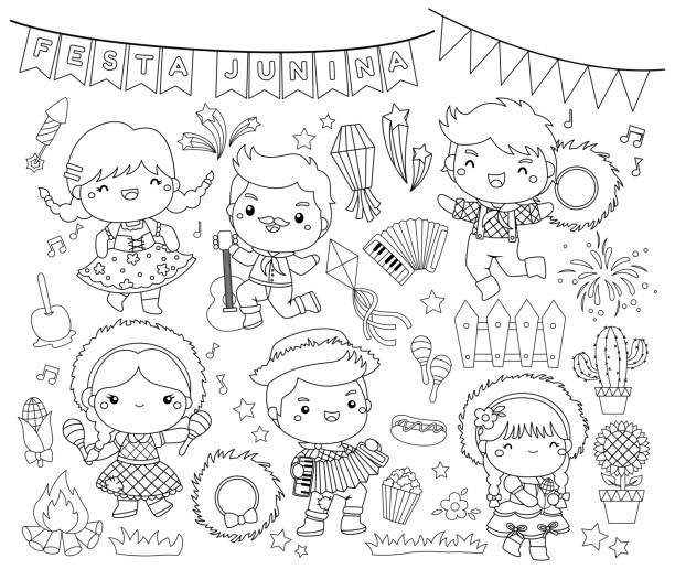 junina party coloring page early childhood education