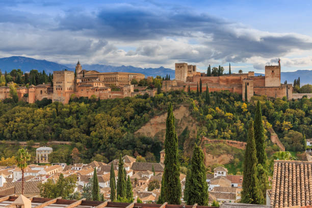 istock View of the fortress in Granada with clouds 1265900896