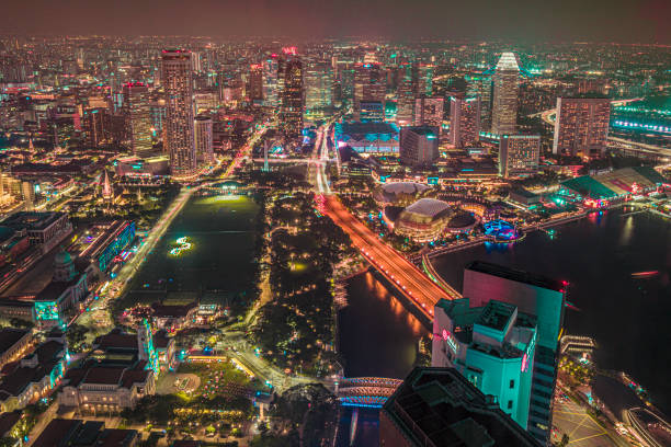A view of the River Valley neighborhood of Singapore on an overcast evening. This still image is part of a series taken at different times from the same location; a time lapse is also available.