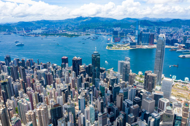 istock Drone view of Hong Kong City 1265912251