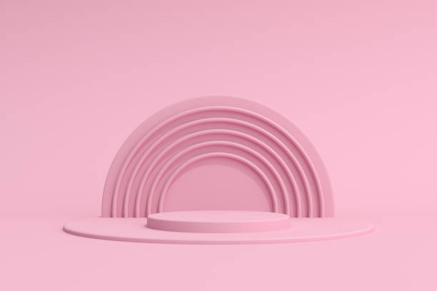 istock 3D rendering of geometry podium, Minimal style. 1265946987