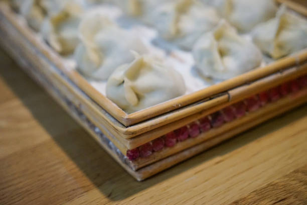 istock Dumpling tray close-up Chinese cuisine 1265956163