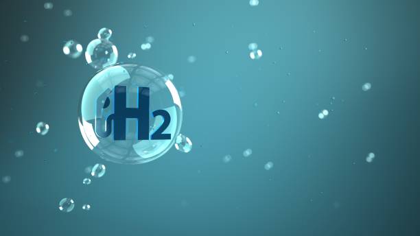 H2 Gas Pump Bubble H2 gas pump symbol in the bubble. 3d illustration. hydrogen stock pictures, royalty-free photos & images