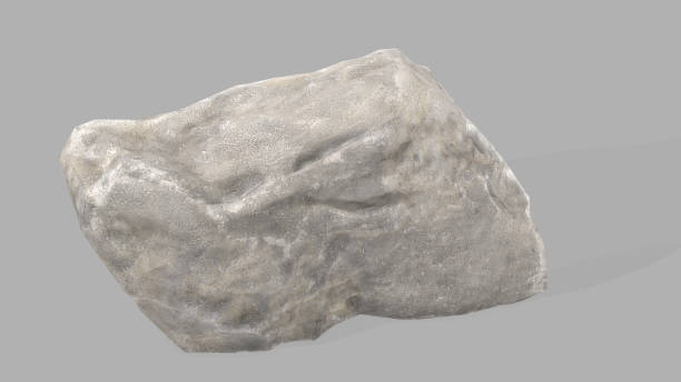 pierre de roche de rendu 3d sur le fond blanc - stone rock garden white pebble photos et images de collection