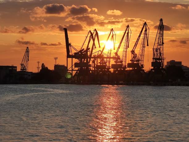 istock Sunset at the port 1265962747