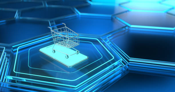 istock 3d rendering of smartphone and shopping cart. 1265964437