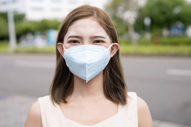istock young woman wearing face mask 1265970141