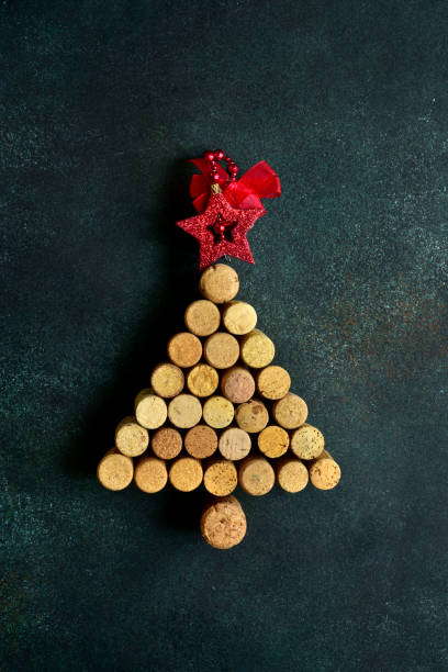 istock Abstract christmas tree made from wine bottle caps 1265970293