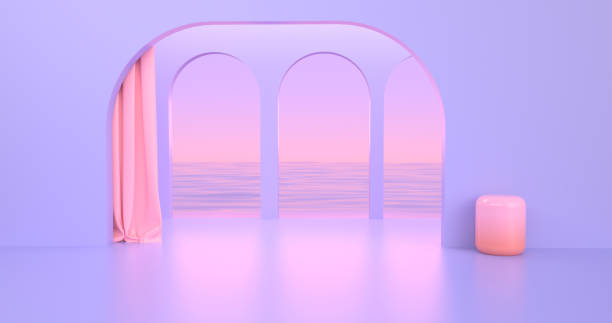 istock 3d rendering of podium and geometry. 1265991460