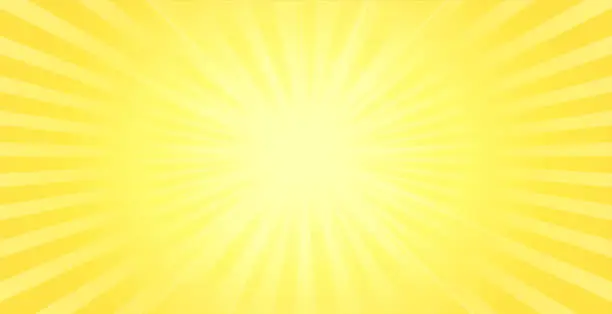 Vector illustration of yellow background with center glowing light effect