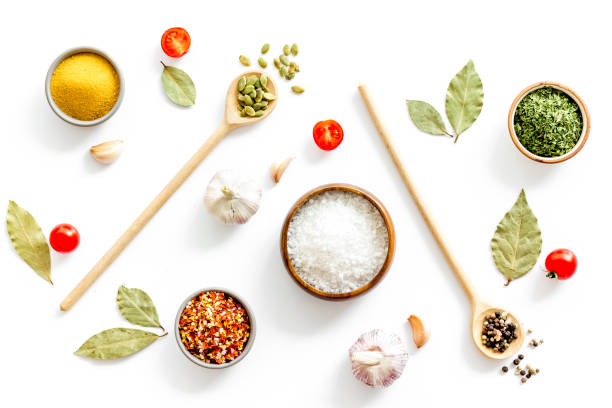 istock Pattern of spices herbs and flavoring - top view 1266010756