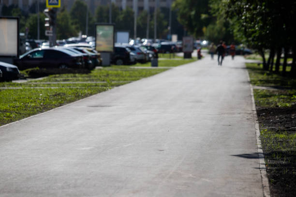 Bucarest, Romania. May 24, 2024. view of the tree-lined sidewalk along Unirii Boulevard in the city center