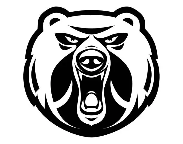 Vector illustration of furious bear mascot