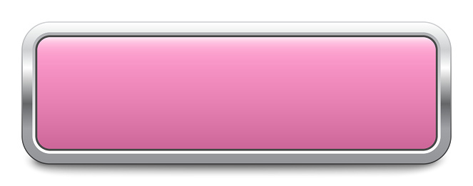 Pink Button Rectangle Long Rectangular Pink Metal Button Isolated On A White Background Blank ...