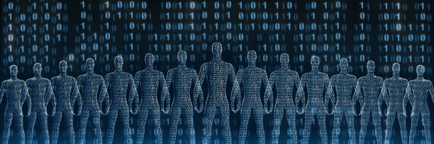istock Crowd of standing digital people. 3d rendering 1266032206
