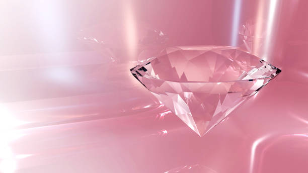 large sparkling diamond on a pink pearl background, a luxurious 3D render