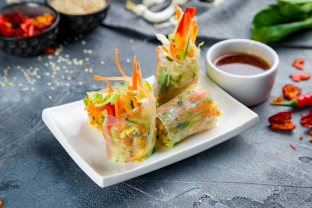 istock Vegetarian spring roll Vietnamese food 1266048379