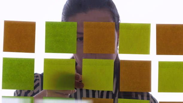 istock Project management and schedule planning, concept. A young woman takes notes 1266062837