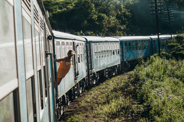 istock Tourist in Sri Lanka riding train 1266066616