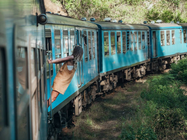 istock Tourist in Sri Lanka riding train 1266066656