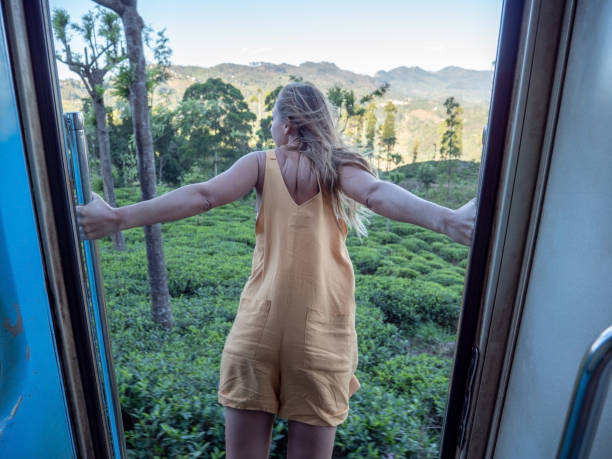 istock Tourist in Sri Lanka riding train 1266066694