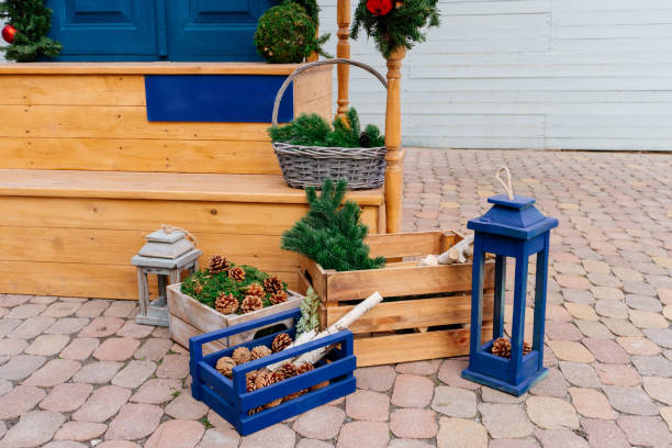 istock Christmas decor of the front door. 1266087786