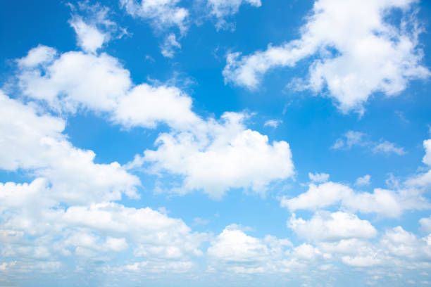 istock Blue sky and white clouds. Beautiful nature background. Summer vibes. 1266088608