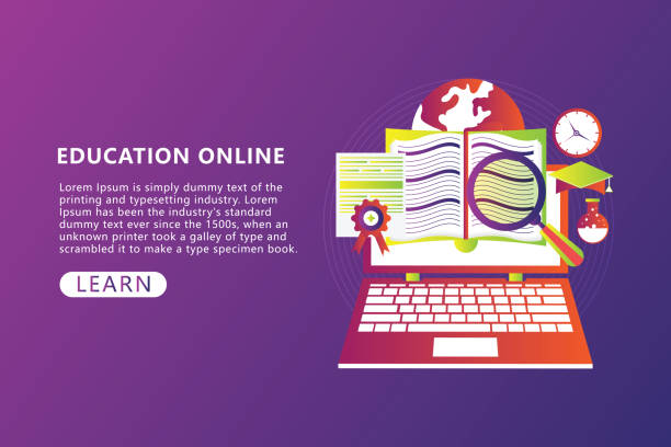 istock Online education or web course in desktop monitor with distance teacher. E-learning concept 1266088703