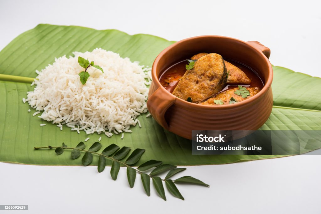 Spicy Fish Curry Popular Indian Seafood Served With Rice Stock Photo -  Download Image Now - iStock