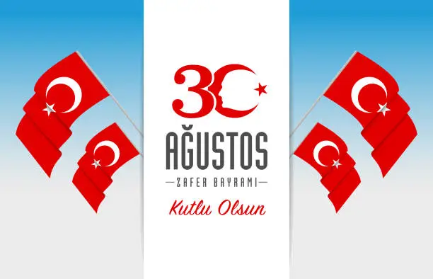 Vector illustration of 30 August, Victory Day Turkey