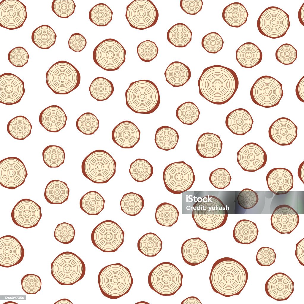 Seamless Wood Rings Pattern Wood Slice Seamless Pattern Tree Rings On White Background Wood ...
