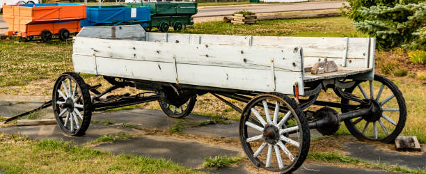 istock Various historical farming equipment on display. Big Valley, Alberta, Canada 1266100536