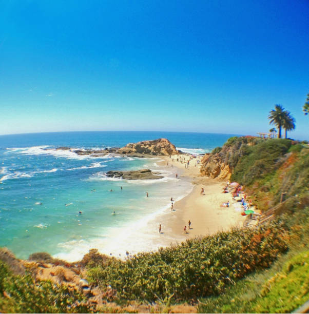 A cove with emerald sea in Laguna Beach, California