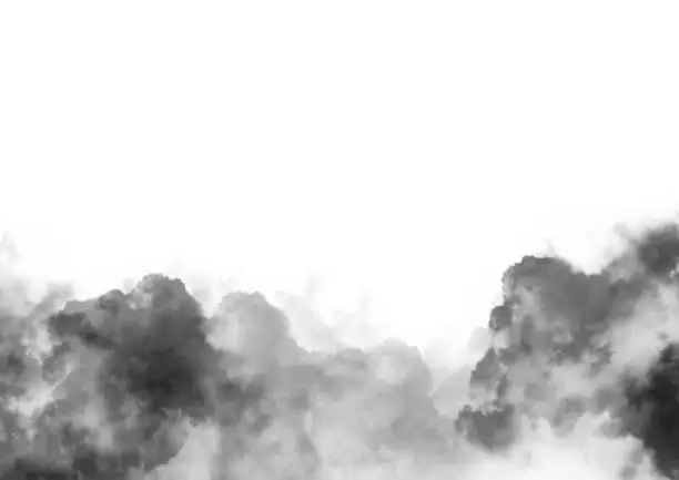 Photo of Black smoke on white background