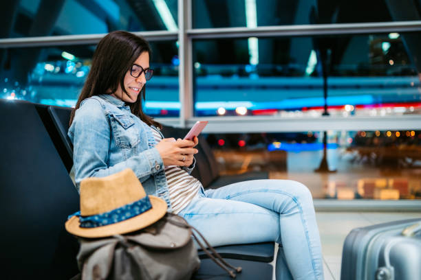 istock Woman waiting for a flight 1266104398