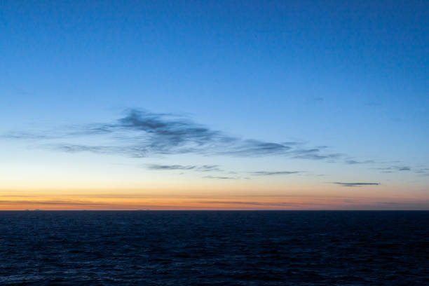 KARA SEA RUSSIA - 2014 OCTOBER 04. Sunset at Kara Sea in the arctic.