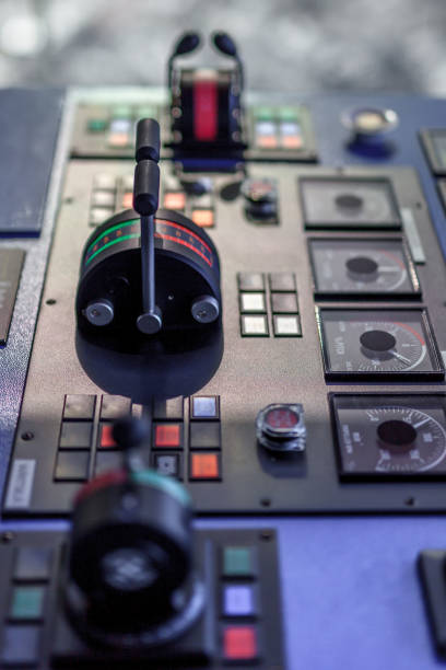 istock Bridge ship equipment of an offshore dp vessel. 1266114624