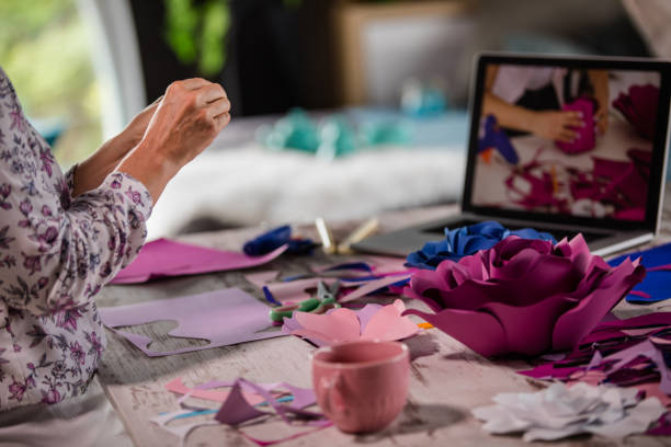istock Time to create beautiful paper flowers during isolation 1266126451