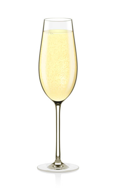 glas champagner vektor illustration - champagnerglas stock-grafiken, -clipart, -cartoons und -symbole