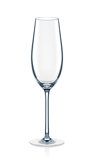 Vector illustration of a champagne glass. The champagne flute.