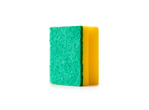 Kitchen sponge isolated on the white background