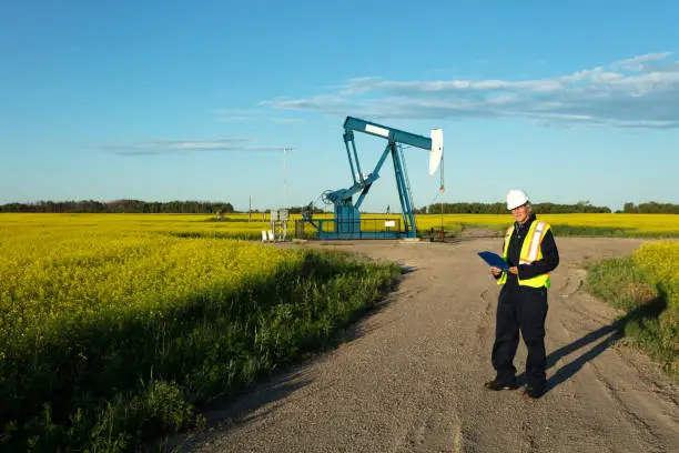 Photo of Oil Worker Safety Gear Prairie Oil